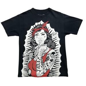 Fatal Clothing T-Shirt Men’s Medium Tattoos Girl Black Tee Grunge Graphic